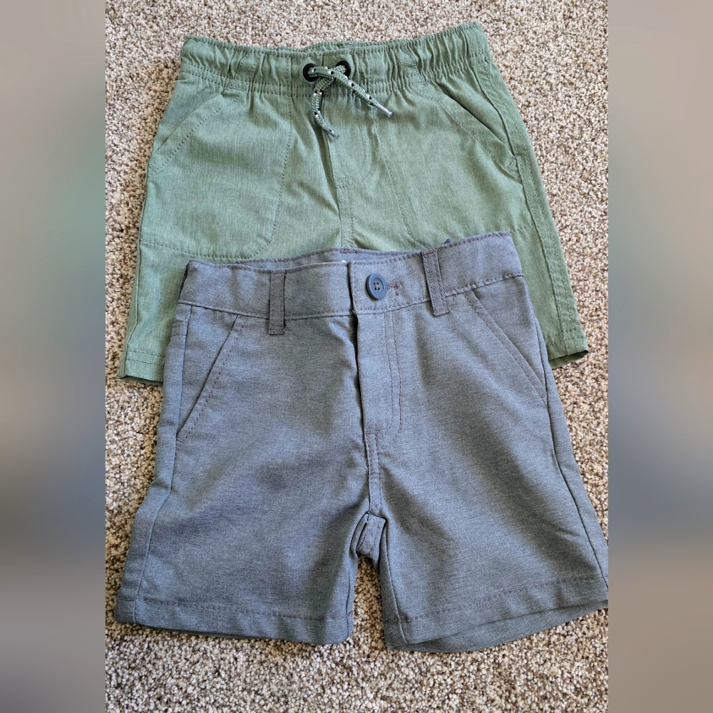 Green and Gray Kids Shorts Set